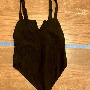 Free People Black Bodysuit